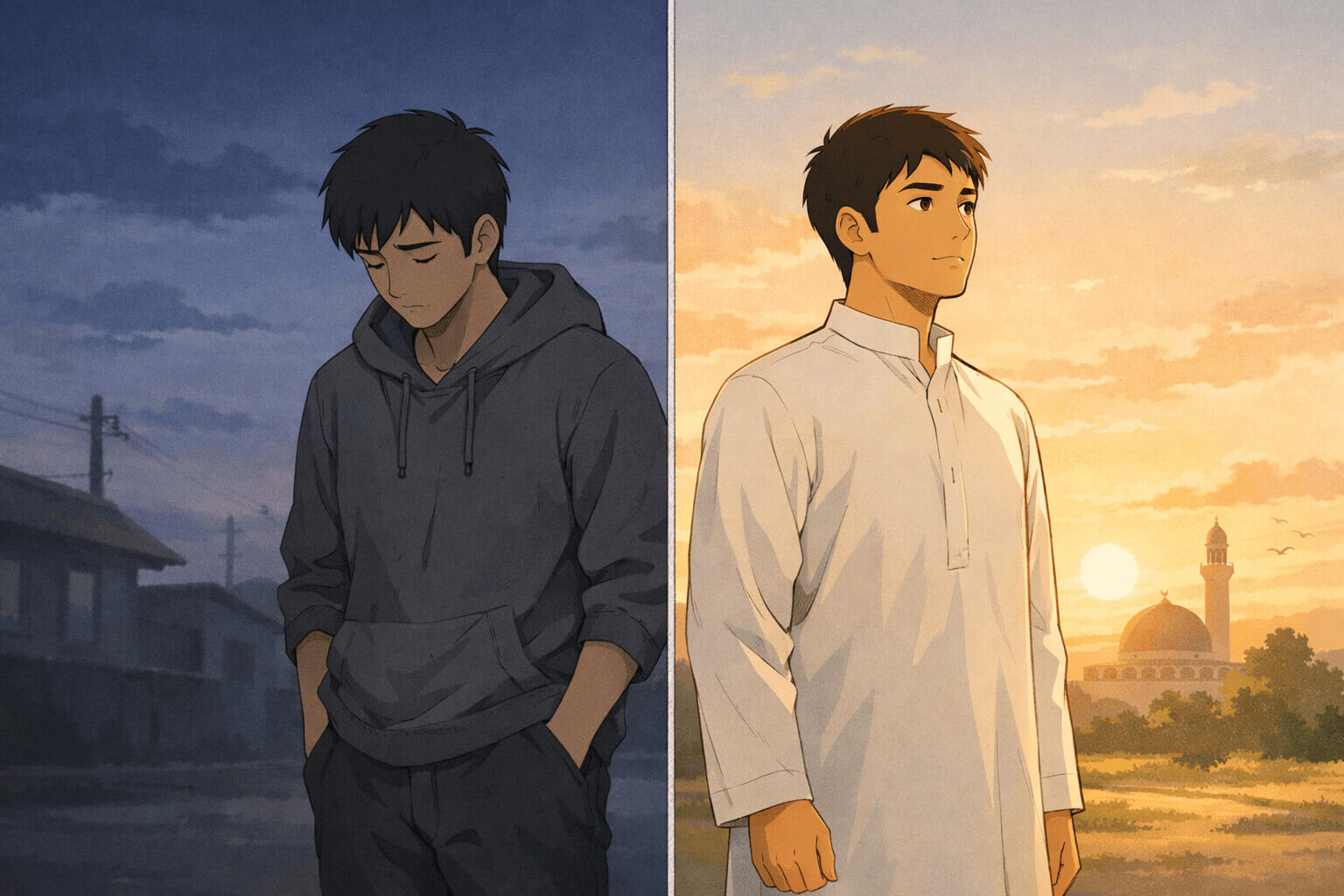 Muslim man building habits before marriage